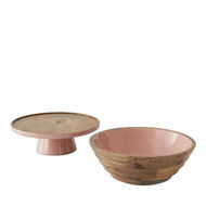 Detailed information about the product Adairs Pink Gelato Shell Timber Servingware Serving Bowl