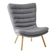 Detailed information about the product Adairs Grey Chair Glasgow Steel Blue Marle Chair Grey