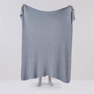 Detailed information about the product Adairs Hallstatt Light Denim Chunky Knit Throw - Blue (Blue Throw)