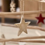 Detailed information about the product Adairs Natural Hanging Timber Star Ornament