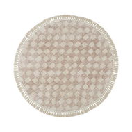 Detailed information about the product Adairs Hanover Caramel & Natural Check Round Rug (Natural 150cm Round)