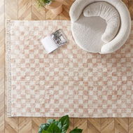 Detailed information about the product Adairs Hanover Caramel & Natural Check Rug (Natural 200x300cm)