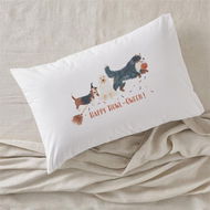 Detailed information about the product Adairs White Happy Howl Pillowcase