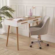 Detailed information about the product Adairs White Desk Harley White & Natural Desk