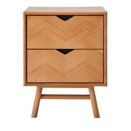 Detailed information about the product Adairs Natural 2 Drawer Bedside Table Helsinki Furniture Collection Bedside