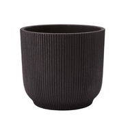 Detailed information about the product Adairs Henri Matte Black Rib Pot (Black Pot)