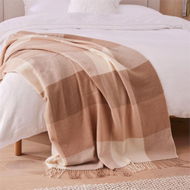 Detailed information about the product Adairs Holland Latte Wool Throw - Natural (Natural Throw)