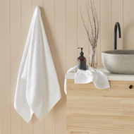 Detailed information about the product Adairs White Face Washer HR Navara Cotton Bamboo Towel Range Solid Snow White