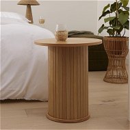 Detailed information about the product Adairs Natural Hyde Round Side Table