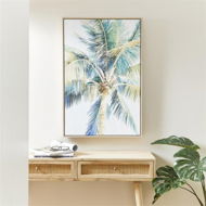 Detailed information about the product Adairs Green Island Tall Palm Canvas Wall Art
