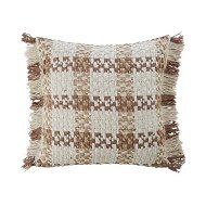 Detailed information about the product Adairs Jakarta Neutrals Check Cushion - Natural (Natural Cushion)