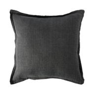 Detailed information about the product Adairs Jamie Linen Charcoal Cotton Cushion - Black (Black Cushion)