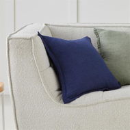 Detailed information about the product Adairs Blue Cushion Jamie Linen Navy Cotton Cushion Blue