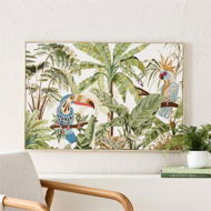 Detailed information about the product Adairs Green Wall Art Jungle Blue Toucan Canvas