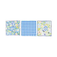 Detailed information about the product Adairs Blue Pack of 3 Juniper Sia Floral Printed Dishcloth Pack of 3 Blue