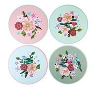 Detailed information about the product Adairs Kallista Winter Berry Bird Cork Placemat Pack of 4 - Green (Green Pack of 4)