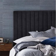 Detailed information about the product Adairs Kensington Collection Coal Double Bedhead - Black (Black Double)