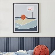 Detailed information about the product Adairs Blue Wall Art Kids Basketball Court