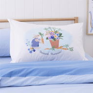 Detailed information about the product Adairs Kids Bestest Bunnies Kids Text Pillowcase - White (White Pillowcase)