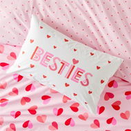 Detailed information about the product Adairs White Pillowcase Kids Bestie Love Kids Text Pillowcase