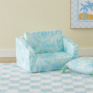 Detailed information about the product Adairs Blue Flip Out Sofa Kids Blue Tie Dye Flip Out Sofa