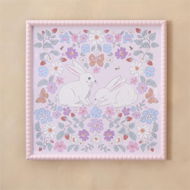 Detailed information about the product Adairs Kids Bouncing Bunnies Wall Art - Pink (Pink Wall Art)