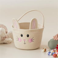 Detailed information about the product Adairs Kids Bunny Pink Basket - Natural (Natural Basket)