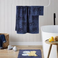 Detailed information about the product Adairs Blue Bath Towel Kids Construction Zone Navy Blue