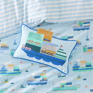 Detailed information about the product Adairs Blue Kids Container Ship Classic Cushion