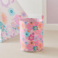 Detailed information about the product Adairs Kids Designer Poppy Floral Printed Basket - Pink (Pink Basket)