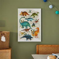 Detailed information about the product Adairs White Kids Dino Explore Wall Art