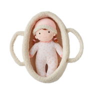 Detailed information about the product Adairs Kids Doll In Carrier Cream Boucle Snuggle Friend - White (White Toy)