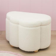 Detailed information about the product Adairs Kids Dreamy Cloud Snow Storage Ottoman - White (White Storage Ottoman)