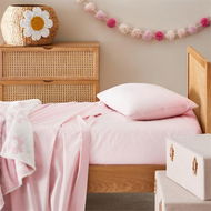 Detailed information about the product Adairs Pink Kids Dreamy Cotton Crystal Single Sheet Set