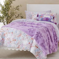 Detailed information about the product Adairs Kids Estonia Lilac Floral Blanket - Purple (Purple Blanket)