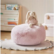 Detailed information about the product Adairs Kids Faux Powder Pink Fur Floor Cushion (Floor Cushion)