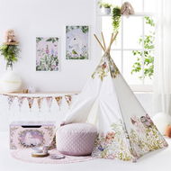 Detailed information about the product Adairs White Teepee Kids Fleur Harris Multi Teepee White