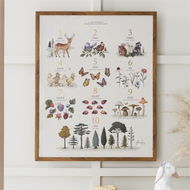 Detailed information about the product Adairs Kids Fleur Harris Woodland 123 Chart Wall Art - Natural (Natural Wall Art)