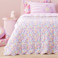 Detailed information about the product Adairs Kids Flora Bright Corduroy Coverlet - Pink (Pink Coverlet)