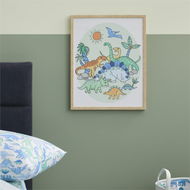 Detailed information about the product Adairs Green Kids Happy Little Dinos Wall Art