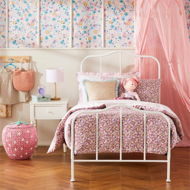 Detailed information about the product Adairs White King Single Kids Heirloom White Iron Bed