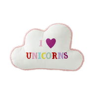 Detailed information about the product Adairs White Cushion Kids Kids Boucle I Love Unicorns Cushion White