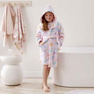 Detailed information about the product Adairs Kids Kids Moonlight Unicorn Dressing Gown - Pink (Pink MED/LRG)