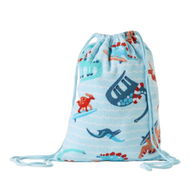 Detailed information about the product Adairs Blue Beach Bag Kids Kids Surfing Dinos Terry Beach