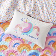 Detailed information about the product Adairs White Kids Kids Text Pillowcase Range Standard You Are Magical - Explorer