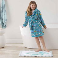 Detailed information about the product Adairs Kids Kids Truck Time Dressing Gown - Blue (Blue MED/LRG)