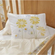 Detailed information about the product Adairs Yellow Cot Kids Little & Loved Text Pillowcase