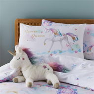 Detailed information about the product Adairs White Kids Magical Kingdom Decorative Standard Text Pillowcase