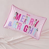 Detailed information about the product Adairs Pink Pillowcase Kids Mattel Barbie Christmas Text