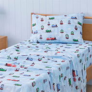 Detailed information about the product Adairs Kids Mattel Thomas The Tank Engine Baby Blue Sheet Set Cot (Baby Blue Cot)